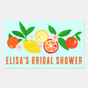 Sticker Rectangulaire Célébration Citron Fête de Mariage Personnalisée L