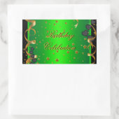 Sticker Rectangulaire Célébration de fête d'anniversaire vert citron (Sac)