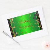 Sticker Rectangulaire Célébration de fête d'anniversaire vert citron (Enveloppe)