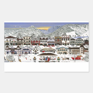 Sticker Rectangulaire Célébration des vacances à Leavenworth