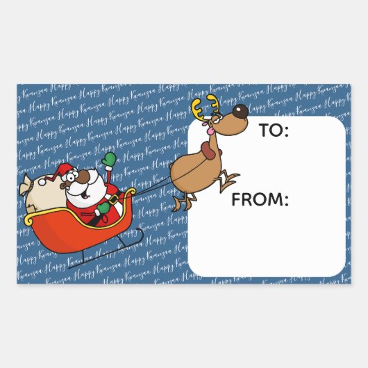 Sticker Rectangulaire Célébration du Père Noël afro-américain Kwanzaa (Devant)
