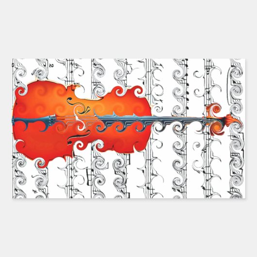 Sticker Rectangulaire Cello et Rock!_ (Devant)