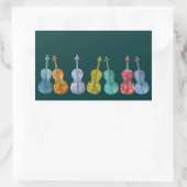 Sticker Rectangulaire Cellos multicolores (Sac)