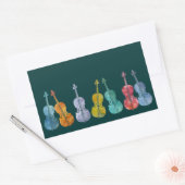 Sticker Rectangulaire Cellos multicolores (Enveloppe)