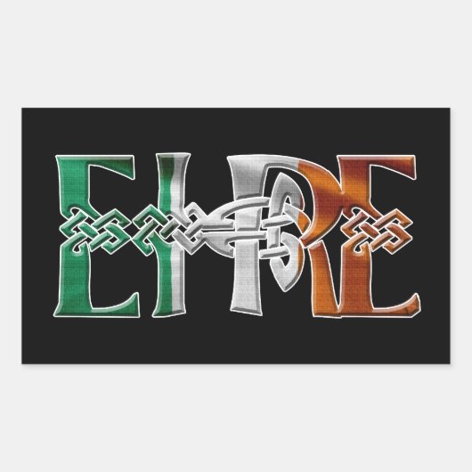 Sticker Rectangulaire CELTIC CLASSIQUE Collection Drapeau Irlandais (Devant)