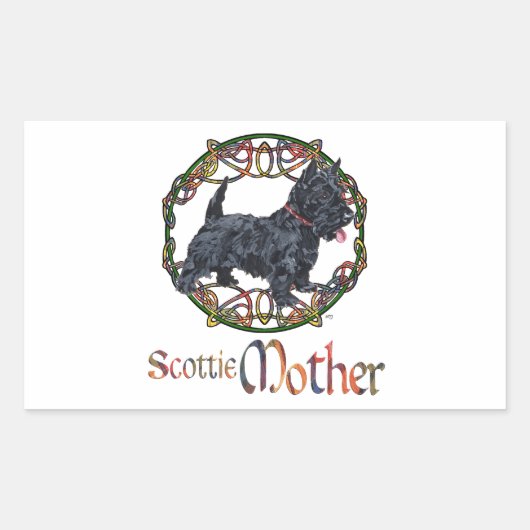 Sticker Rectangulaire Celtic Scottish Terrier Mother (Devant)
