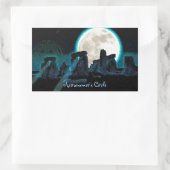 Sticker Rectangulaire Celtic Stonehenge, Moon & Stars Astronomy Royaume- (Sac)