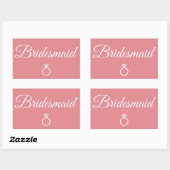 Sticker Rectangulaire Cercle de Bridesmaid (Feuille)