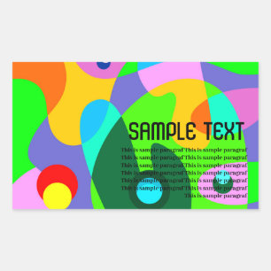 Sticker Rectangulaire Cercle fluide coloré abstrait arrière - plan