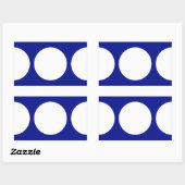 Sticker Rectangulaire Cercles blancs en bleu (Feuille)