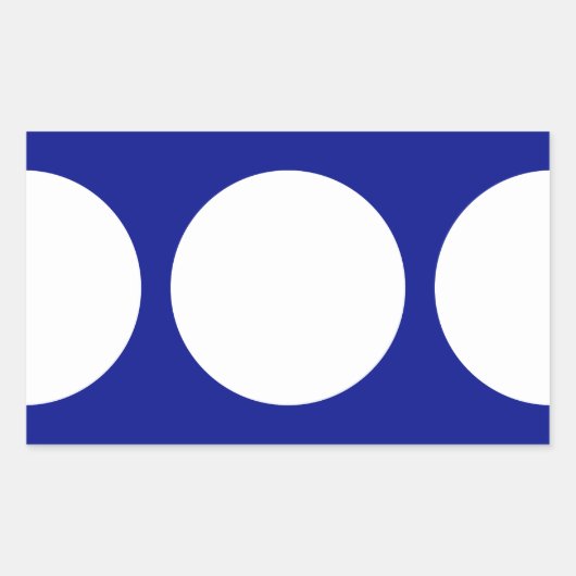 Sticker Rectangulaire Cercles blancs en bleu (Devant)