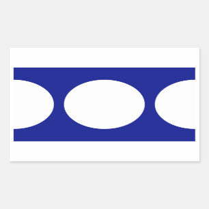 Sticker Rectangulaire Cercles blancs sur le bleu
