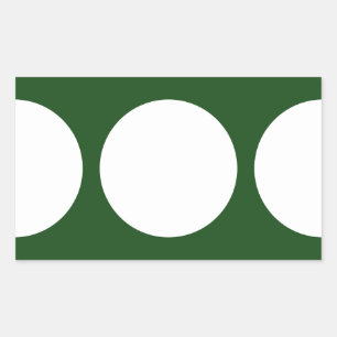 Sticker Rectangulaire Cercles blancs sur le vert