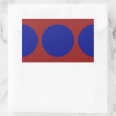 Sticker Rectangulaire Cercles bleus sur rouge (Sac)