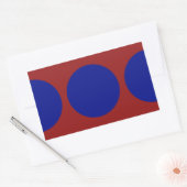 Sticker Rectangulaire Cercles bleus sur rouge (Enveloppe)