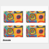Sticker Rectangulaire Cercles concentrés Carré de Kandinsky (Feuille)
