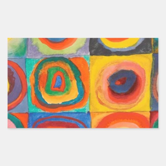 Sticker Rectangulaire Cercles concentrés Carré de Kandinsky (Devant)