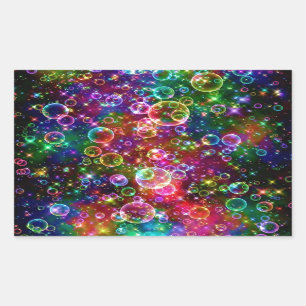 Sticker Rectangulaire Cercles et conception de bulles
