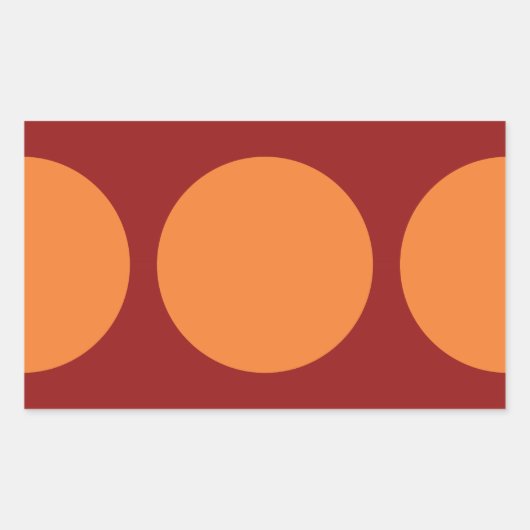 Sticker Rectangulaire Cercles orange sur rouge (Devant)