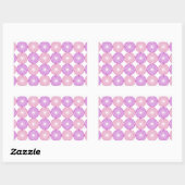 Sticker Rectangulaire Cercles rose et violet motif (Feuille)