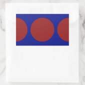 Sticker Rectangulaire Cercles rouges en bleu (Sac)