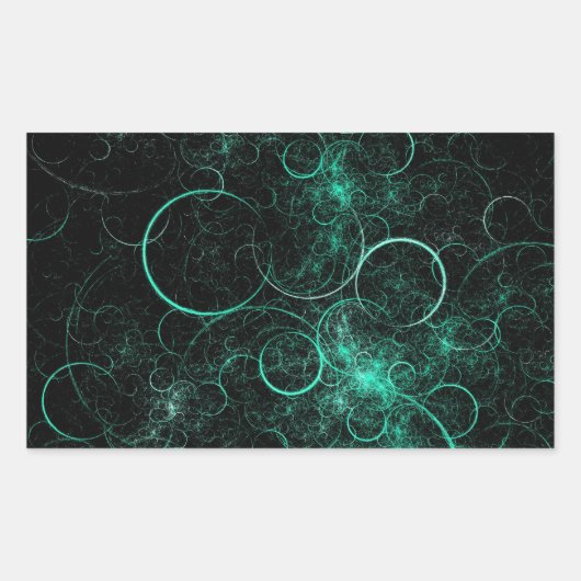 Sticker Rectangulaire Cercles turquoises (Devant)