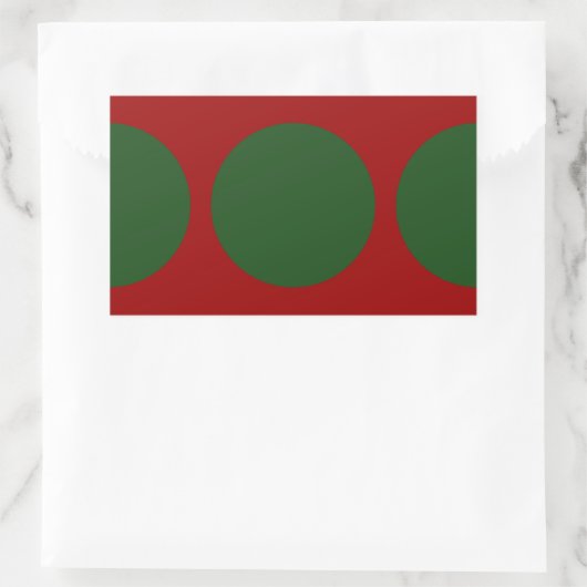 Sticker Rectangulaire Cercles verts en rouge (Sac)