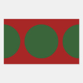 Sticker Rectangulaire Cercles verts en rouge (Devant)