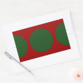 Sticker Rectangulaire Cercles verts en rouge (Enveloppe)
