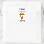 Sticker Rectangulaire Cérémonie de la couverture blanche vétérinaire de  (Sac)