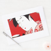 Sticker Rectangulaire Cérémonie japonaise du thé de dame Art Imprimer (Enveloppe)