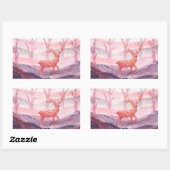 Sticker Rectangulaire Cerf dans la forêt (Feuille)