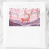 Sticker Rectangulaire Cerf dans la forêt (Sac)