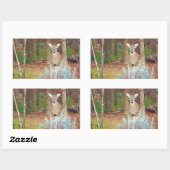 Sticker Rectangulaire Cerf de Noël (Feuille)