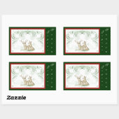 Sticker Rectangulaire Cerf de Noël (Feuille)