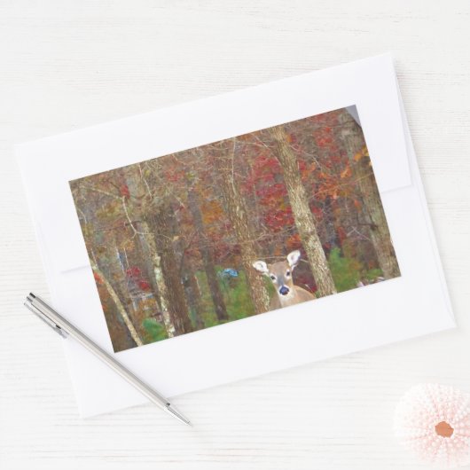 Sticker Rectangulaire Cerf de Noël (Enveloppe)