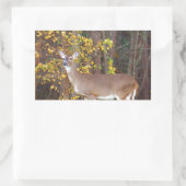 Sticker Rectangulaire Cerf devant l'arbre d'automne jaune (Sac)