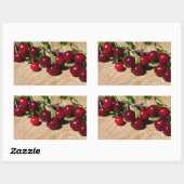 Sticker Rectangulaire cerises rouges (Feuille)