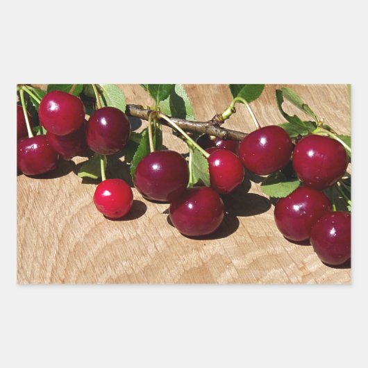 Sticker Rectangulaire cerises rouges (Devant)