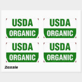 Sticker Rectangulaire Certificat biologique USDA (Feuille)