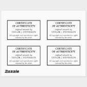 Sticker Rectangulaire Certificat d'authenticité noir blanc (Feuille)