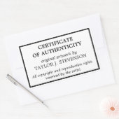 Sticker Rectangulaire Certificat d'authenticité noir blanc (Enveloppe)