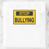 Sticker Rectangulaire Cesser le signe d'intimidation jaune (Sac)