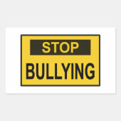Sticker Rectangulaire Cesser le signe d'intimidation jaune (Devant)