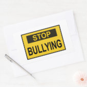 Sticker Rectangulaire Cesser le signe d'intimidation jaune (Enveloppe)
