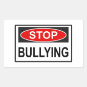 Sticker Rectangulaire Cesser le signe d'intimidation rouge (Devant)