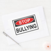 Sticker Rectangulaire Cesser le signe d'intimidation rouge (Enveloppe)