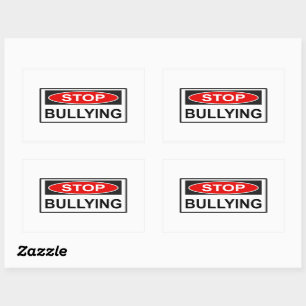 Sticker Rectangulaire Cesser le signe d'intimidation rouge