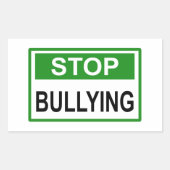Sticker Rectangulaire Cesser le signe d'intimidation vert (Devant)