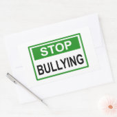 Sticker Rectangulaire Cesser le signe d'intimidation vert (Enveloppe)
